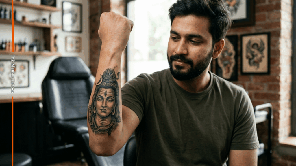 Mahadev Face Tattoo